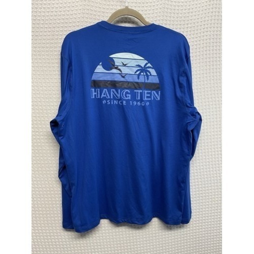 NWOT Hang Ten UPF 50+ Blue Big Logo‎ Long Sleeve T-Shirt Men Medium China